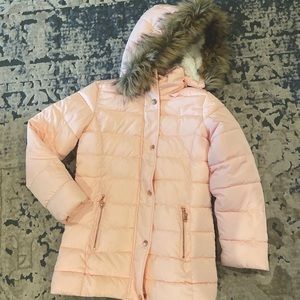 JUSTICE Girls Winter Puffer Jacket with Detachable Hood